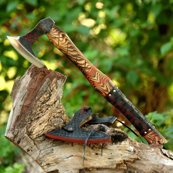 22" Ragnar Lothbrok Axe Custom Hand Forged Viking Axe Hatchet-Sheath Gift Axes 1
