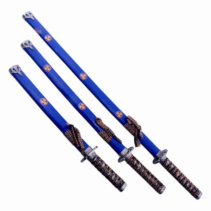 Ninja Symbol 3-piece Blue Samurai Swords Set 2